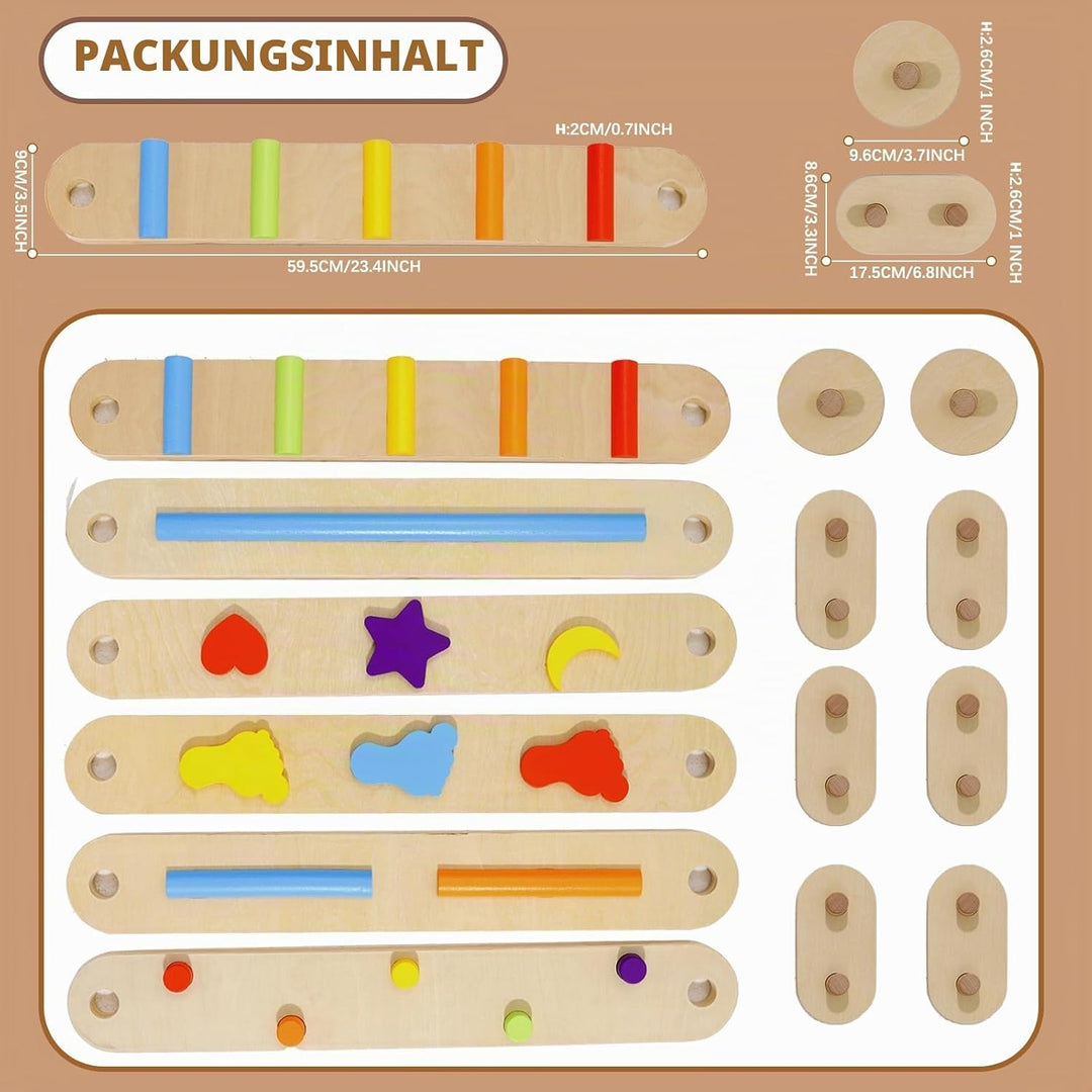 Holz Kleinkinder Schwebebalken Bunte Hindernisstange,Balancierbalken Kinder Montessori Spielzeug für