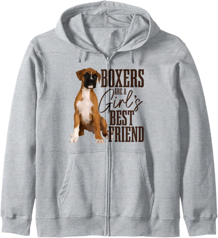 Boxer mit Aufschrift "Boxer Are A Girls Best Friend" Kapuzenjacke