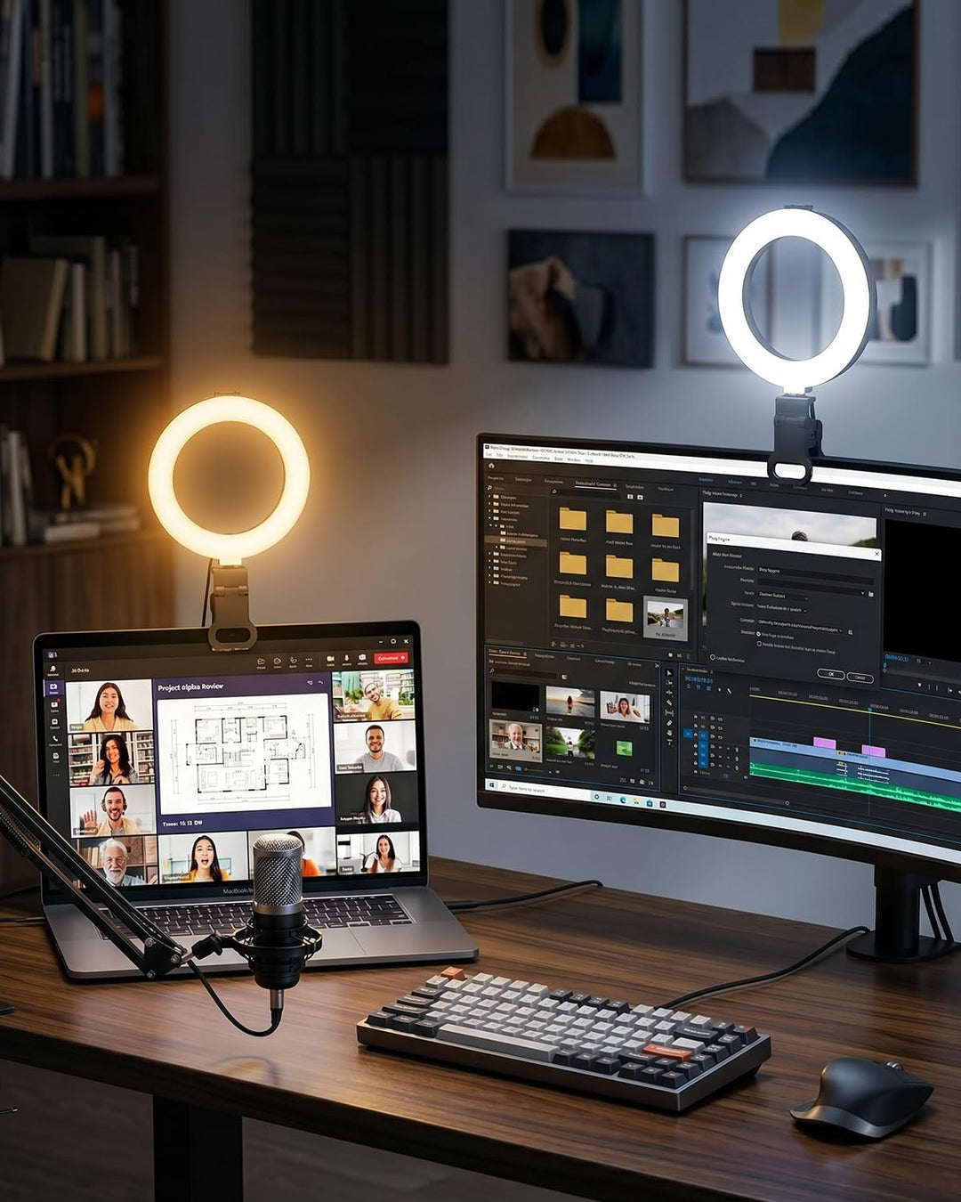 Ringlicht für Computer-Videokonferenz – Webcam-Licht für Monitor, Clip, Fernarbeit, Entfernung, Lern