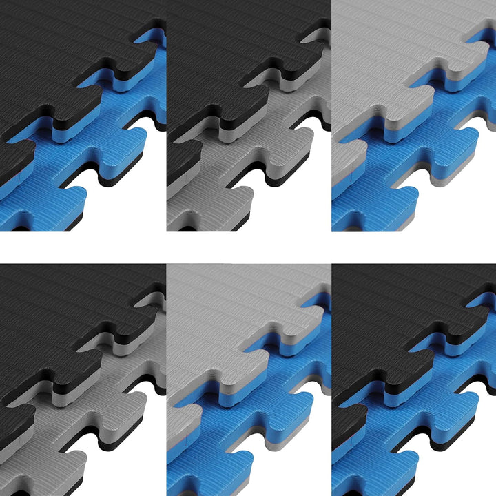Sportmatte -Tatami- 1x1m Kampfsportmatte, EVA Kampfsportmatten 2 cm schwarz/blau, 2 cm schwarz/blau