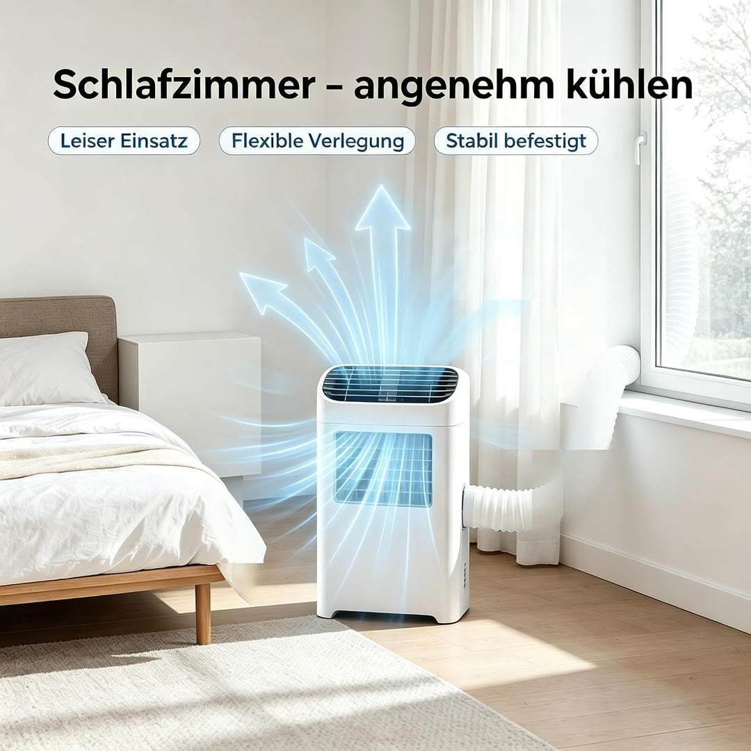 4 Zoll Mobile Klima Abluftschlauch Set 150cm Wandanschluss Platte Wandmontage PVC-Aluminium Flex Abl