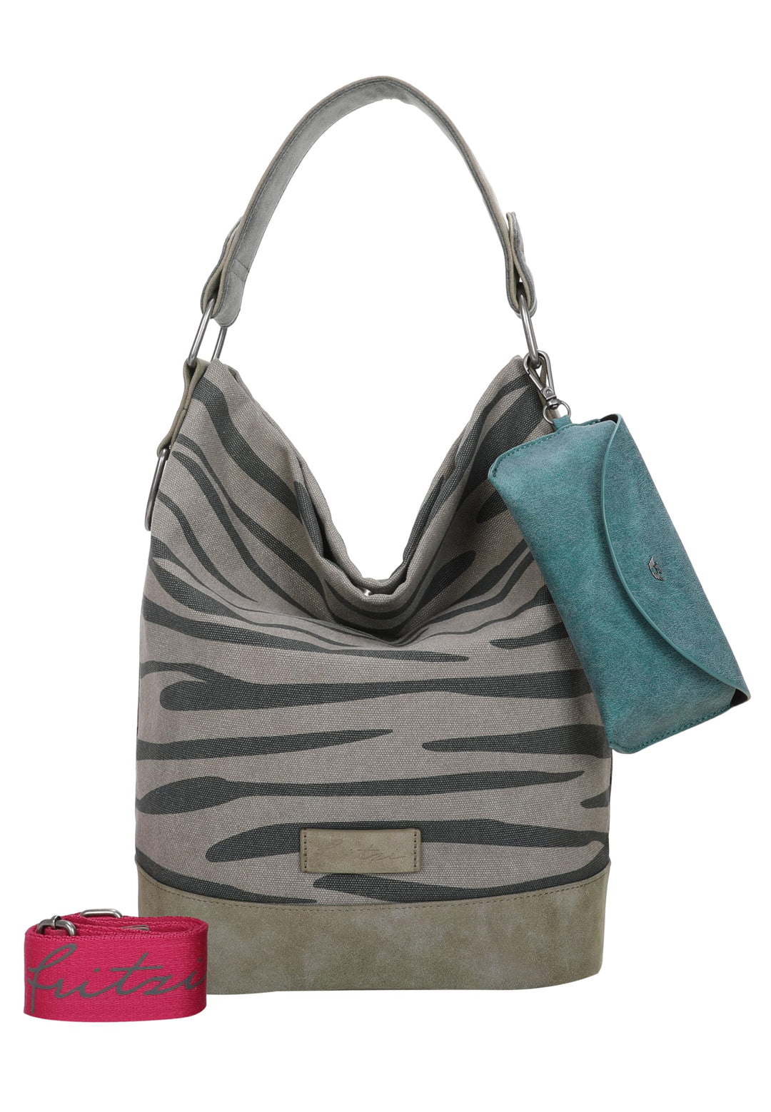 Fritzi aus Preussen Damen Izzy07 Canvas Hobo-Tasche Zebra Wild, Zebra Wild