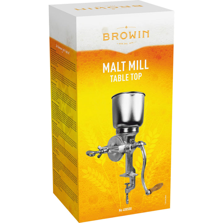 Browin 408500 Handschrotmühle 1 kg, Manuelle Getreidemühle mit hohem Trichter zum Mahlen von Malz zu