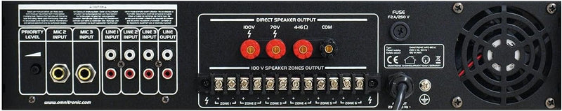 OMNITRONIC MPZ-180.6 ELA-Mischverstärker | 6-Zonen-ELA-Mono-Mischverstärker, 180 W, Zonen schaltbar