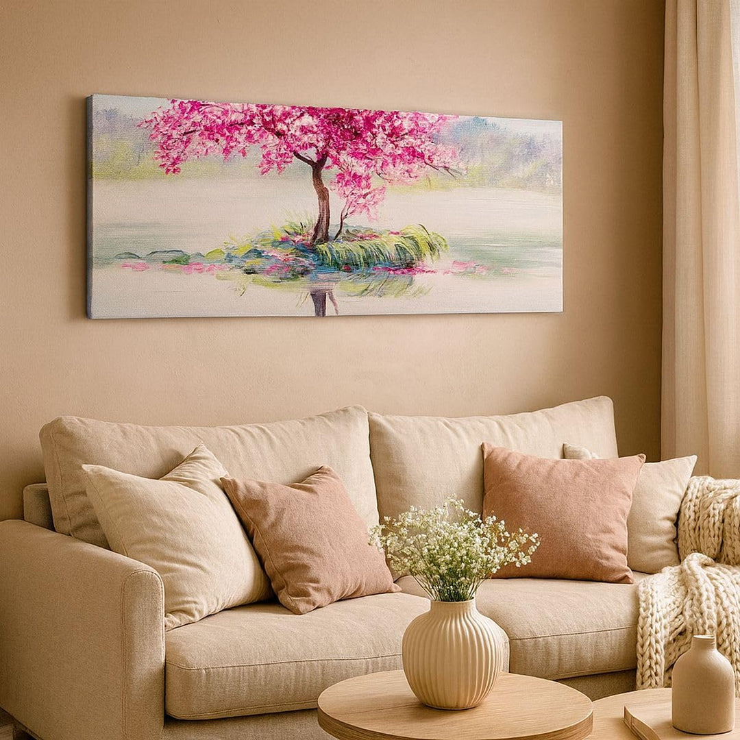Wandbilder Dekoration Wohnzimmer Baum Abstraktion Panorama Bilder auf Leinwand 120x50cm Leinwandbild
