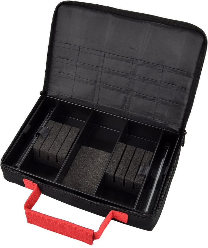 Karella Darttasche Master PAK, schwarz-rot, perfekte Aufbewahrung für bis 3 Set Darts und viel Zubeh