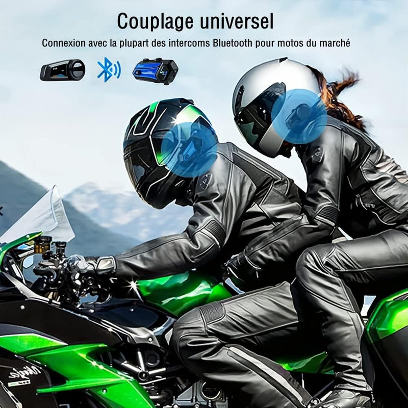 FODSPORTS FX6 Motorrad Bluetooth Headset(2 Pack) 2 x FX6 Motorrad-Gegensprechanlage, 2 x FX6 Motorra