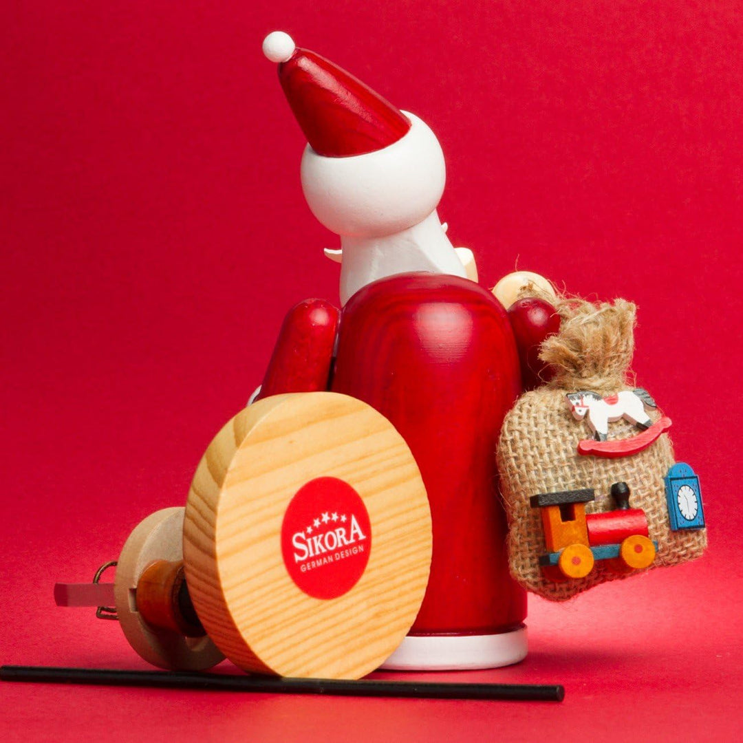 Sikora RM-A Räuchermännchen aus Holz 3 Grössen Verschiedene Motive, Farbe/Modell:A01 rot - Weihnacht