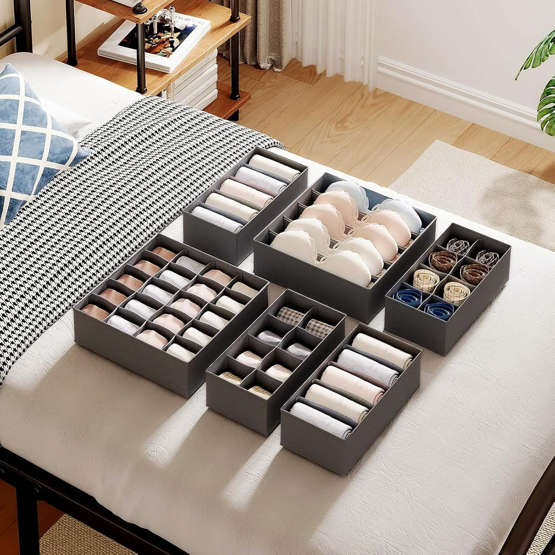 Yucch 8er Set Unterwäsche-Organizer – Faltbare Stoffboxen für Kleiderschrank, platzsparendes Ordnung