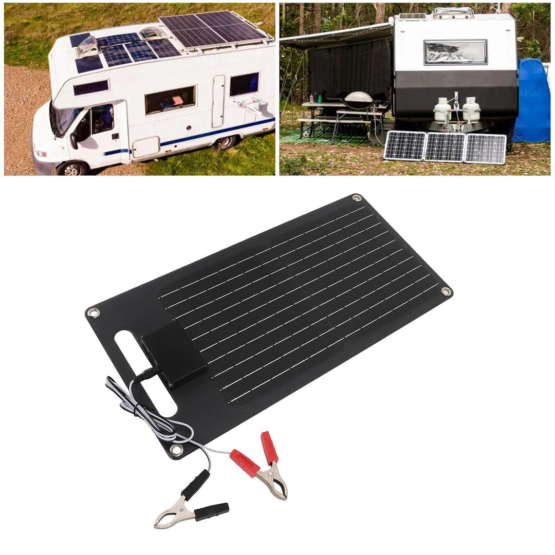 50W 12V Monokristalline Solarpanel mit Dual USB & Type -C - Hocheffizienter Tragbares Ladegerät für