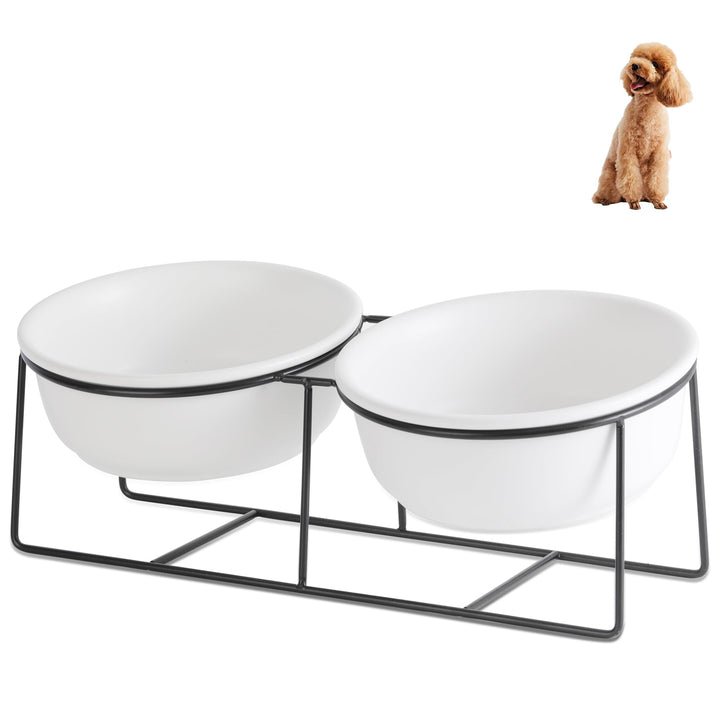 Hundenapf Keramik - Futternapf Hund Katzennapf - Futterstation Hund Katzen Erhöht mit Ständer - Dopp