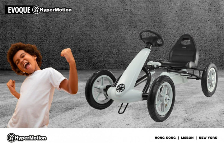 HyperMotion Go-Kart Tretfahrzeug - Kinderfahrzeug ab 5 Jahren - Verstellbarer Sitz mit Doppelhandbre