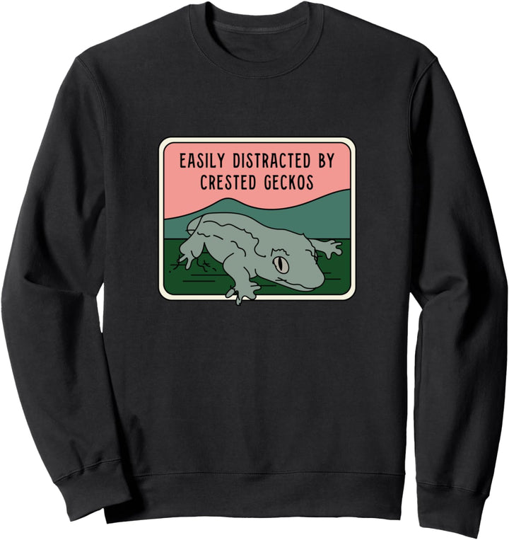 Abgelenkt durch Kammgeckos Exotische Tiere Eidechsen Sweatshirt