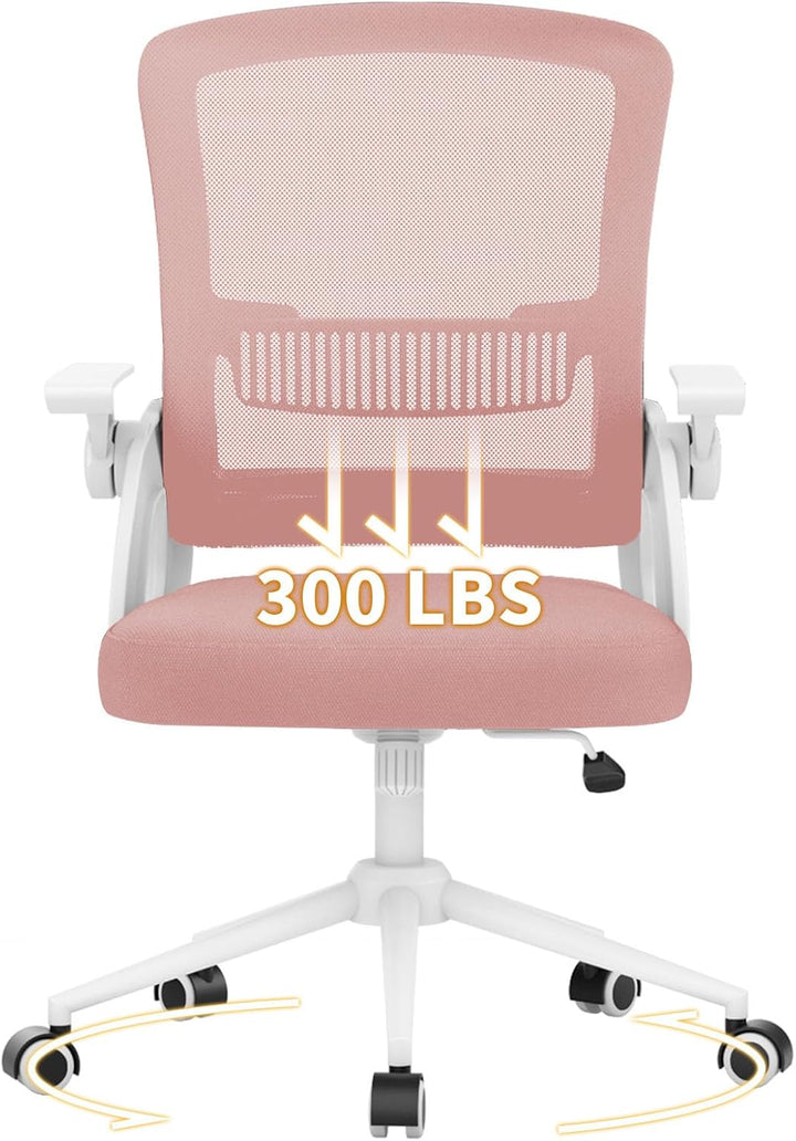 naspaluro Bürostuhl mit Hochklappbare Armlehnen, Schreibtischstuhl Ergonomisch, Drehstuhl mit Netzbe