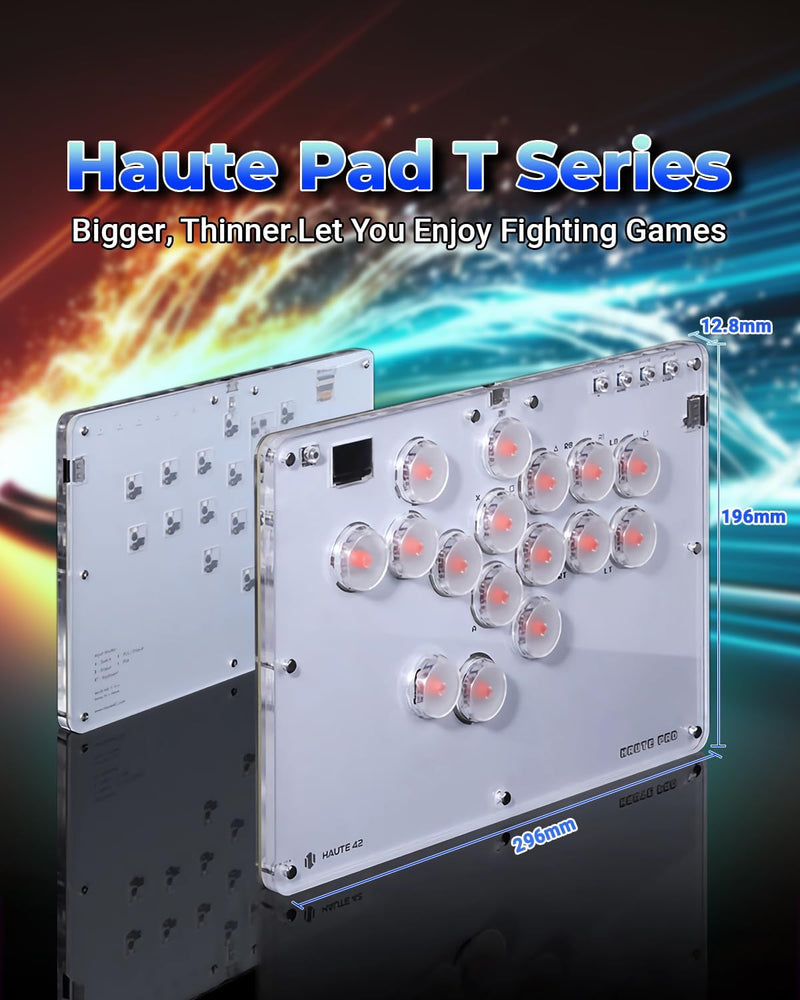 Arcade Stick, T16 Arcade Controller mit Turbo und benutzerdefiniertem RGB, Arcade Fight Stick für Sw