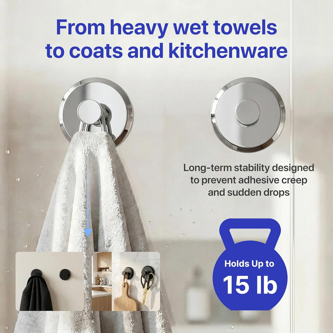 HOME SO Badezimmer-Haken mit Saugnapf-Halterung – abnehmbarer Duschbügel für Handtuch, Bademantel, M
