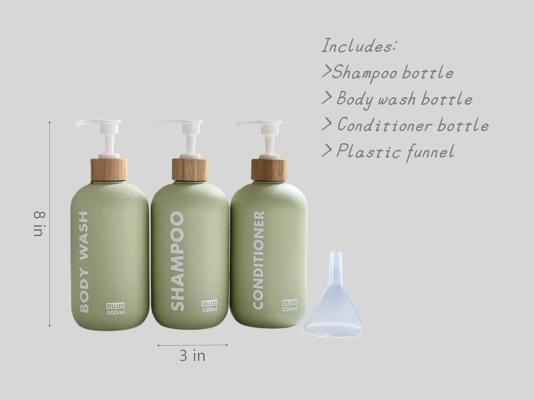 OLLIES Shampoo- und Spülungsspender, Duschseifenspender für Badezimmer, 3er-Set mit permanentem, sti