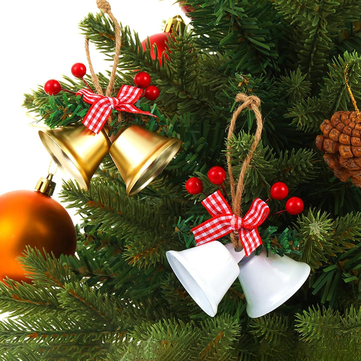 ASTARON 12 Stück Weihnachtsglocken-Ornamente, Weihnachtsbaumschmuck, Glöckchen mit Stechpalmenbeeren