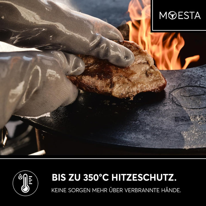 MOESTA-BBQ 20004 HeatPro Hitzehandschuhe - Ofen-Grillhandschuh aus Silikon - bis 350° Celsius hitzeb