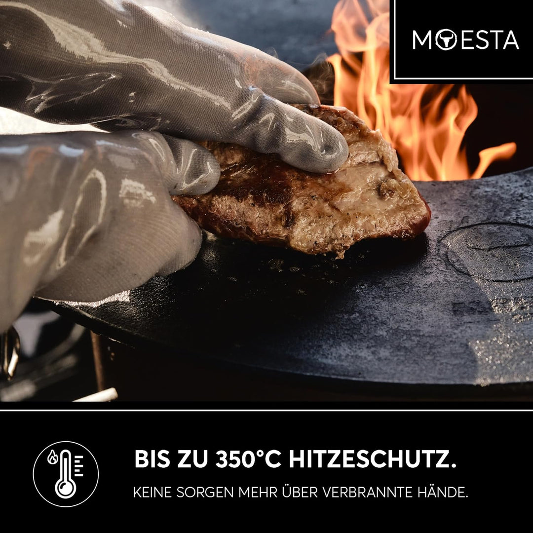 Moesta 19832 - HeatPro Gloves - Ofen- und Grillhandschuh aus Silikon - bis 250 Grad hitzebeständig,