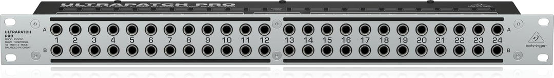 Behringer ULTRAPATCH PRO PX3000 Multifunktionales 48-Punkt 3-Mode Balanced Patchbay Single, Single