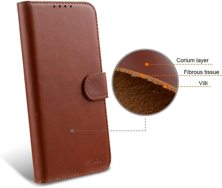 STILGUT Talis kompatibel mit iPhone 14 Plus (6.7") Hülle mit Kartenfach aus Leder, Flip Cover, Handy