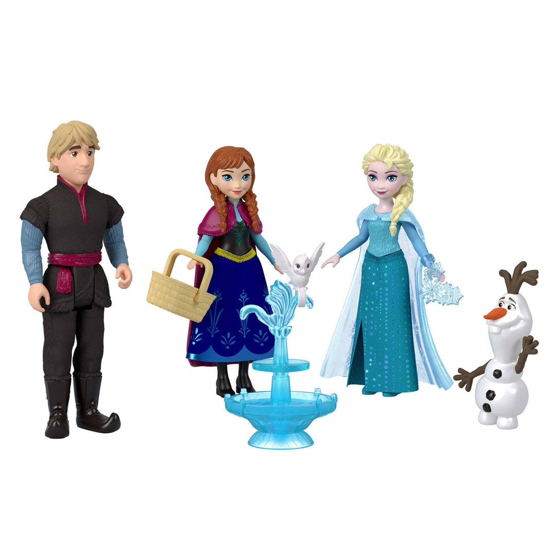 Mattel Disney Die Eiskönigin“ Spielzeug, kleine Puppen im 4er-Set mit Anna, ELSA, Kristoff, Olaf sow