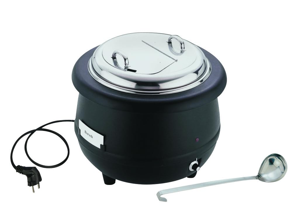 APS 11910 Elektrischer Suppentopf, 10 Liter, 400-450 W, Ø 40 cm, Höhe 37 cm, Aluminium, herausnehmba