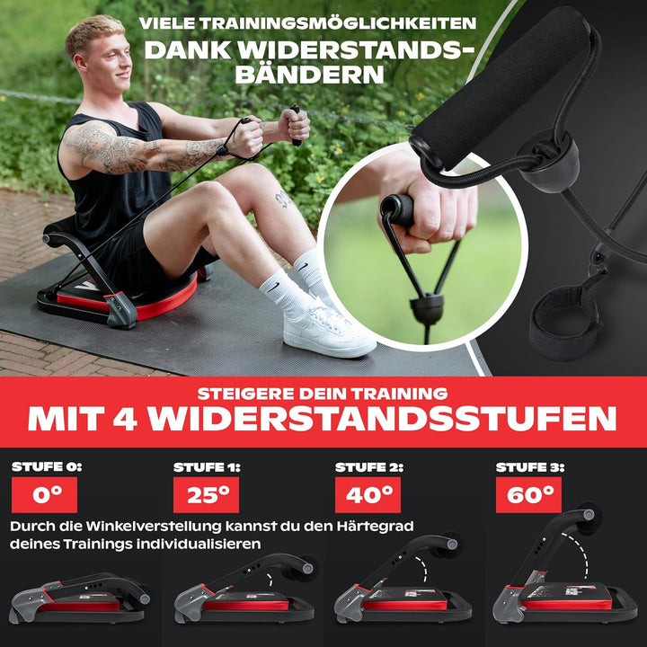 Fitnessgerät für Zuhause - Bauchtrainer - Bauchmuskeltrainer, Rückentrainer, Home Gym - Zusammenklap