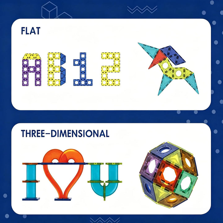 Magnetische Bausteine für Kinder, Magnetspiel für Kinder ab 3 Jahren, 3D-Lernspielzeug im STEM-Stil
