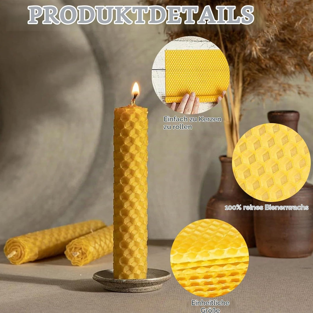Bienenwachsplatten 40 Stück Natur Bienenwachs 13x9cm Gelb DIY Kerzenherstellung Imkerei Handwerk Pfl