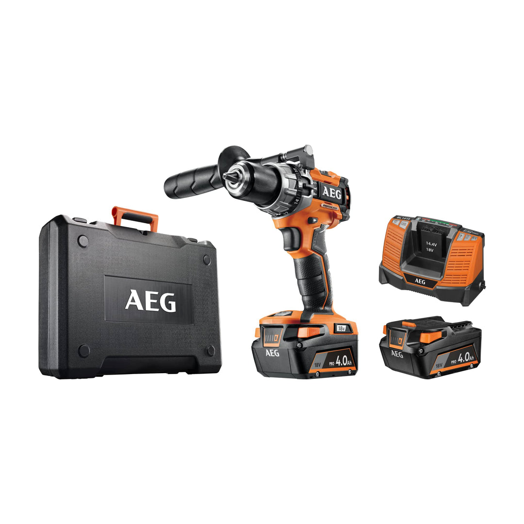 AEG PRO18V Akku-Schlagbohrschrauber BSB 18C2BL LI-402C (Max. Drehmoment 65Nm, 13mm Metall-Spannbohrf