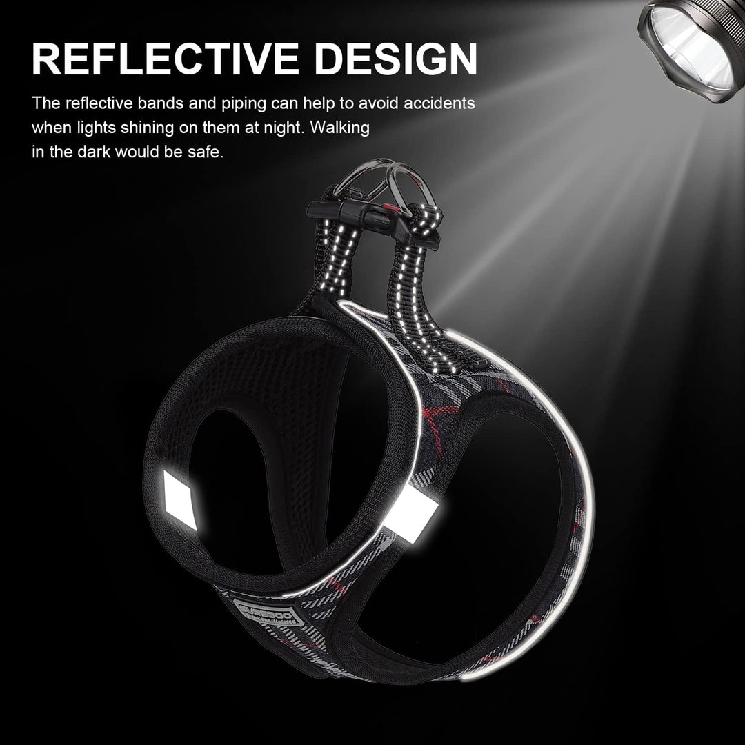 Suredoo Hundegeschirr Kleine Hunde mit Leine, Anti Zug Geschirr Reflektierend Atmungsaktiv Brustgesc