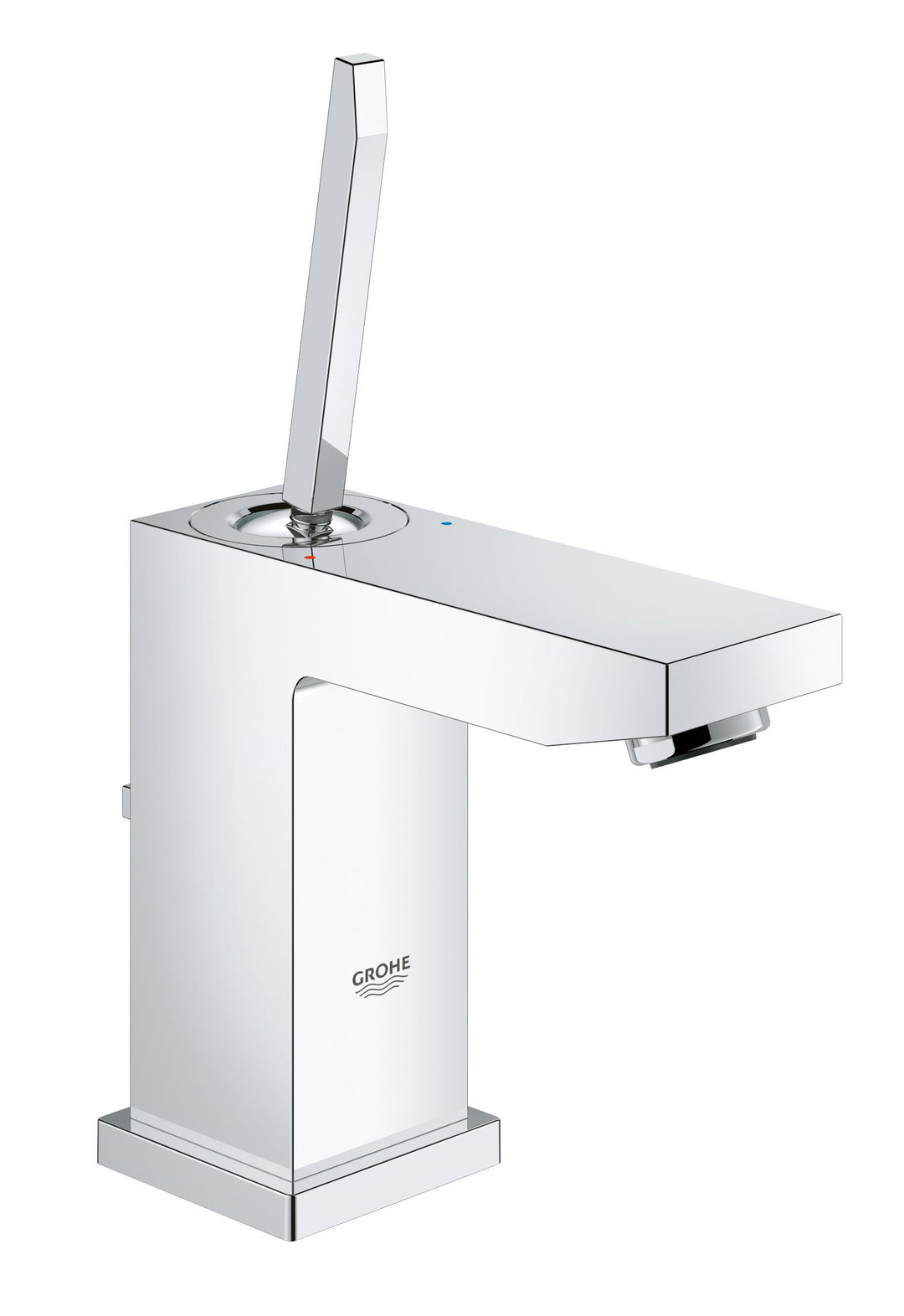 Grohe 23654000 Eurocube Joy Waschtischarmatur, Grau S mit Zugstangen-Ablaufgarnitur, S mit Zugstange