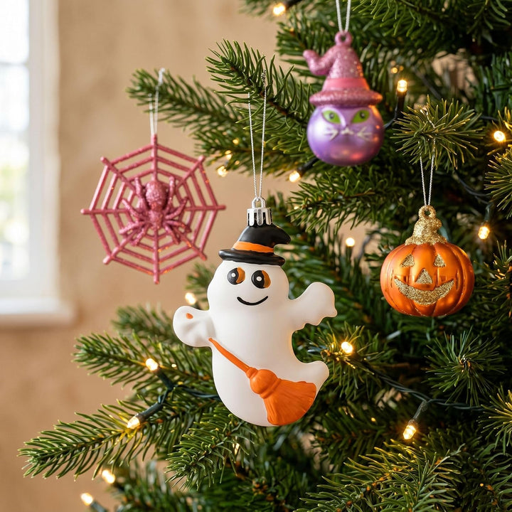 Valery Madelyn 40 Stücke Halloween Kugeln Ornamente (Rosa, Grün) | Freche Dekorative Bruchsichere Ha