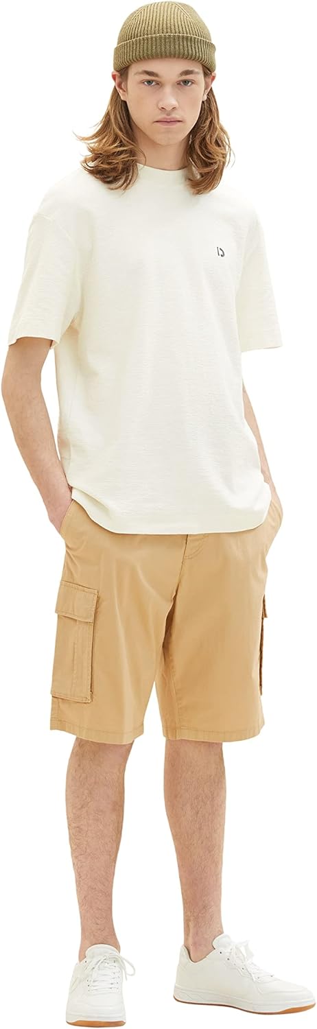 TOM TAILOR Denim Herren Relaxed Fit Cargo Shorts M 31041 - Brown Rice, M 31041 - Brown Rice