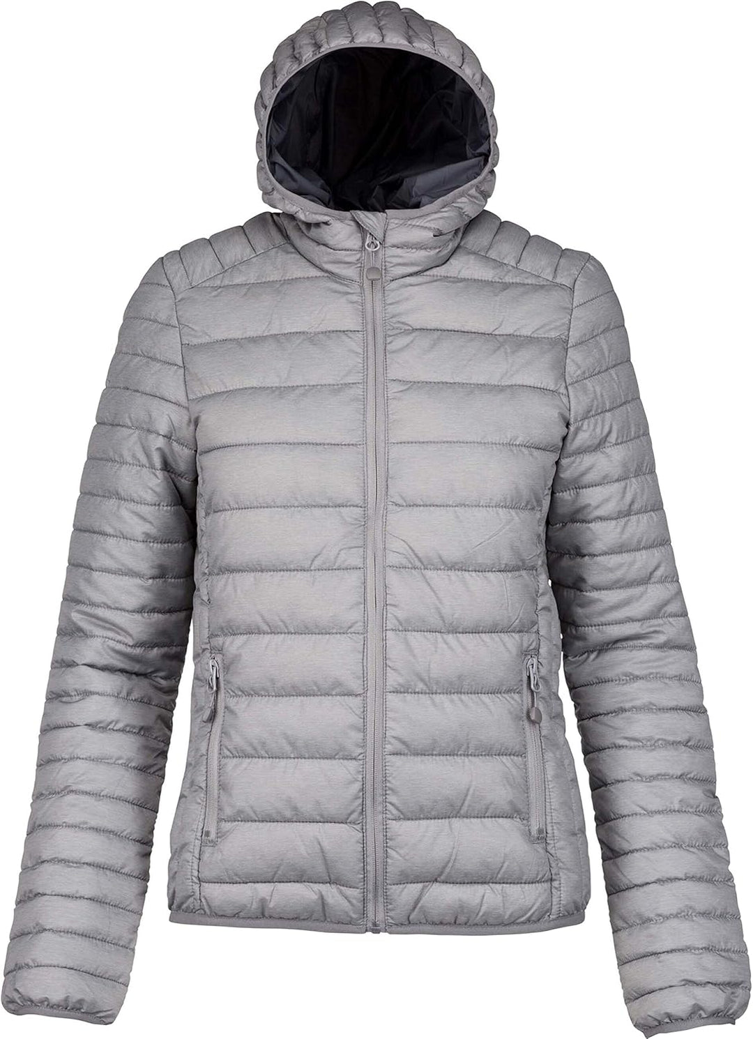 Kariban | K6111 Leichte Damen Kapuzen Steppjacke, Grösse:XXL, Farbe:Marl Silver