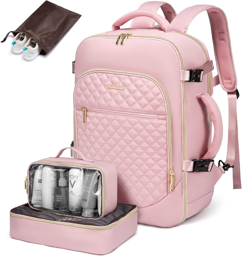 LOVEVOOK Handgepäck Rucksack Flugzeug, Reiserucksack Damen Gross 40L, Travel Backpack mit Schuhfach,