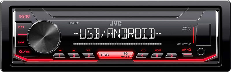 JVC KD-X162 USB-Autoradio mit RDS (Hochleistungstuner, MP3, WMA, FLAC, AUX-Eingang, Android Music Co