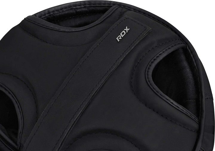 RDX NIOR Kopfschutz Boxen, Maya Hide Leder, Kickboxen MMA Kampfsport Schwarz Kopfschützer Thaiboxen