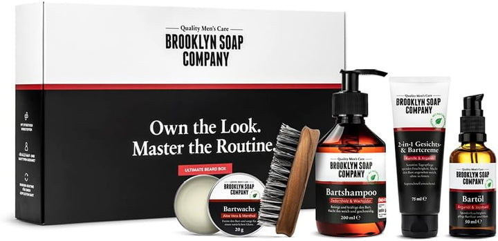 Ultimate Beard Box · Brooklyn Soap Company · Hochwertiges Bartpflege Set inkl. Bartöl, Bartshampoo,