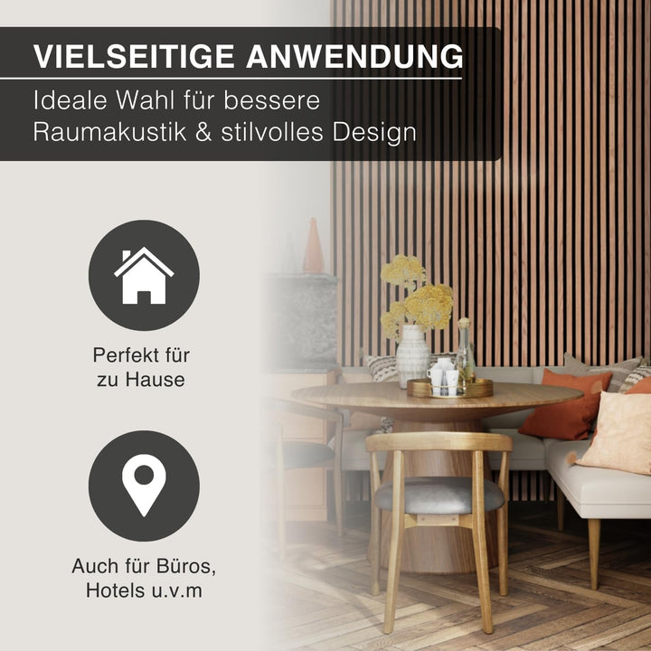 4er Set Akustikpaneele Holz 120x60 cm – extra dick 2,1 cm I Holzpaneele mit Echtholz-Furnier für aku