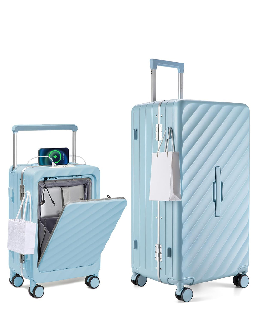 Sea choice Kofferset 2 Teilig Hartschale Trolley Handgepäck mit Laptopfach und Grosse Kapazität 30in