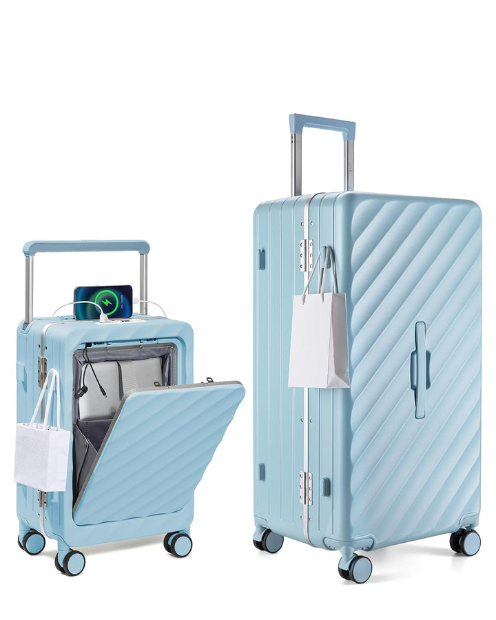 Sea choice Kofferset 2 Teilig Hartschale Trolley Handgepäck mit Laptopfach und Grosse Kapazität 30in