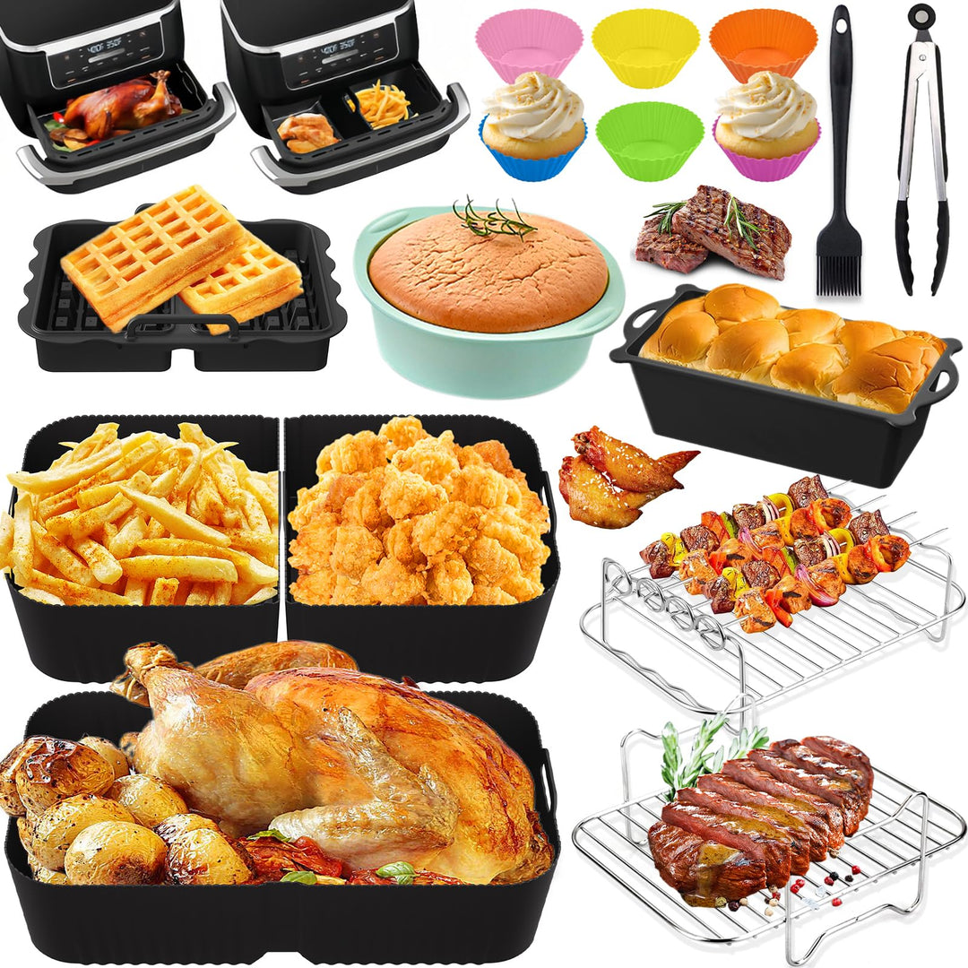 Heissluftfritteuse Zubehör für Ninja Foodi Flexdrawer 10,4L AF500EU, Airfryer Zubehör COSORI 10L Sil