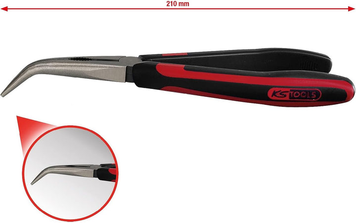 KS Tools 115.2113 SlimPOWER Flachrundzange, gebogen, 210mm