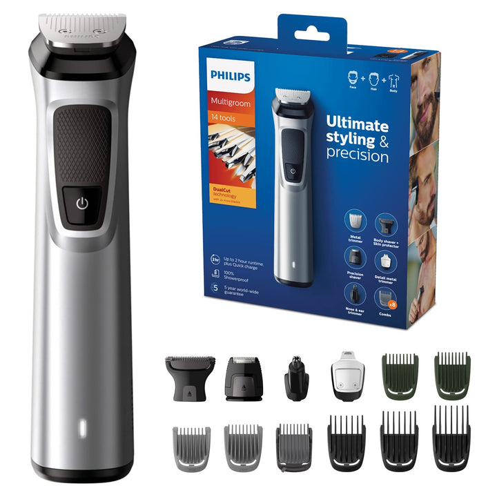 Philips MG7720/18 14-in-1 Barttrimmer und Haarschneider für Herren, optimale Präzision, Dual-Cut-Tec