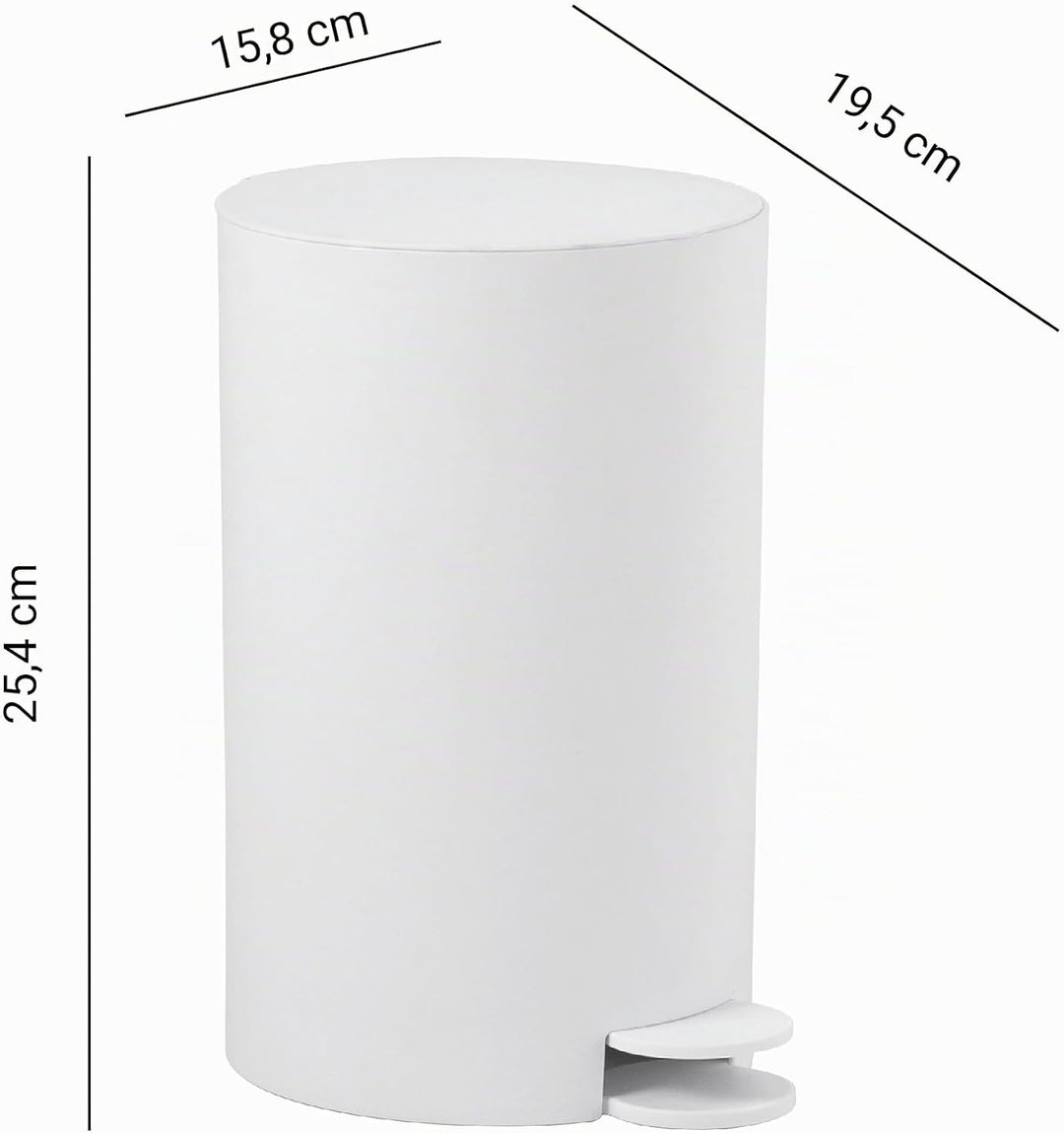 Gedy Sharon Treteimer mit Deckel, 3 l, Mattweiss