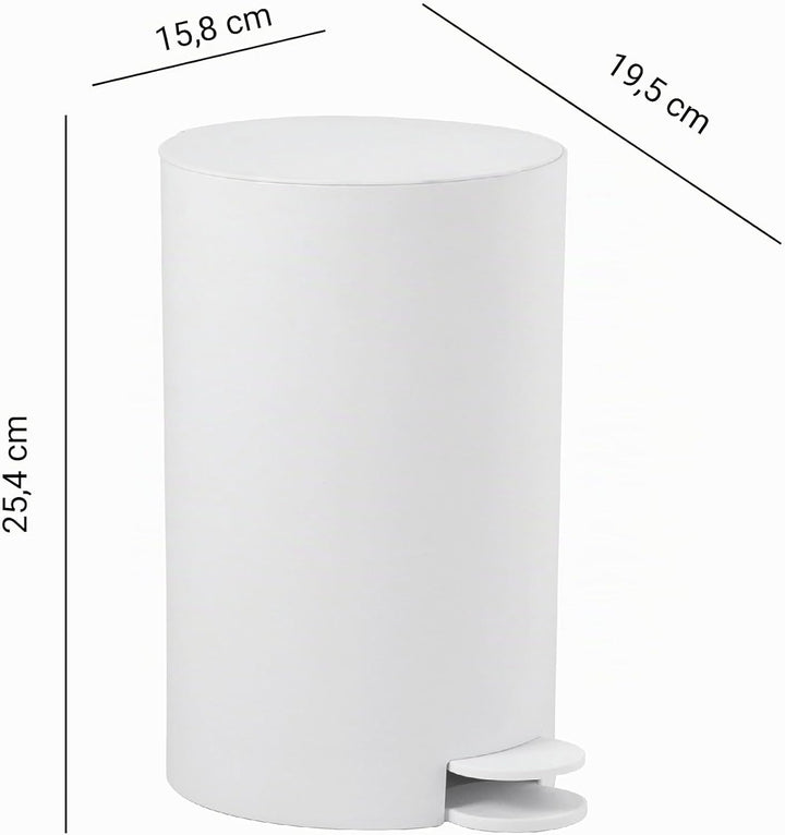 Gedy Sharon Treteimer mit Deckel, 3 l, Mattweiss