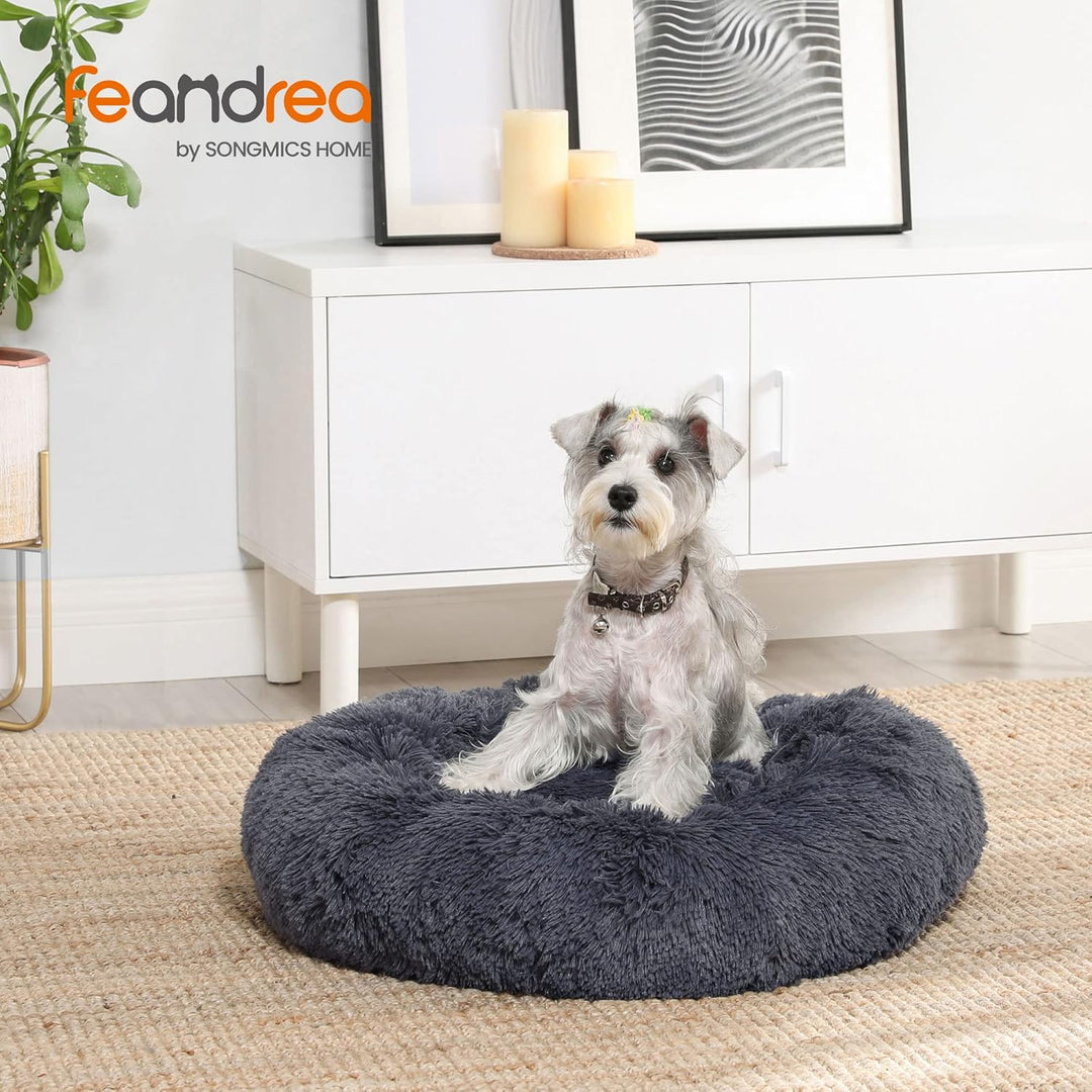 Feandrea Hundebett flauschig, Katzenbett, Donut Kissen, waschbar, Polsterung in der Mitte herausnehm